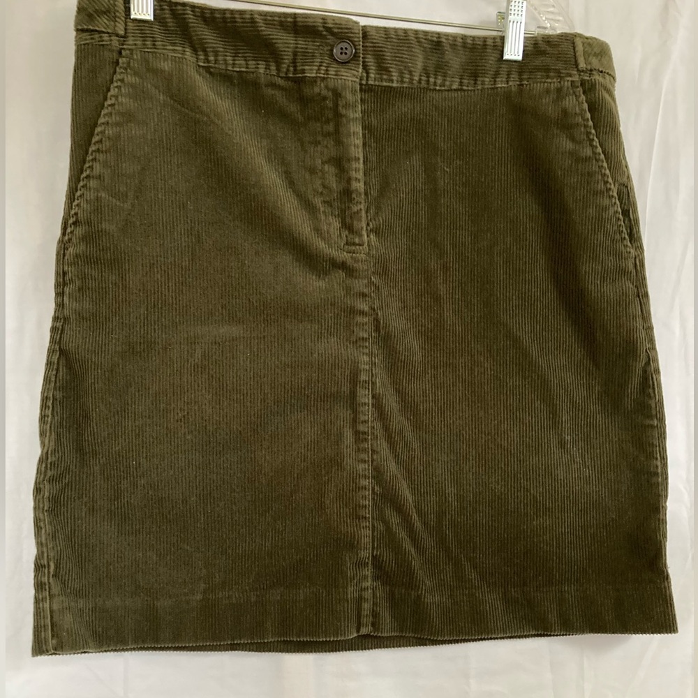 Talbots Green Corduroy Pencil Skirt